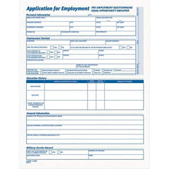 TOPS - 25 Sheet, 17 x 11", Employment Application Form - Purple & White - Exact Industrial Supply