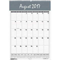 House of Doolittle - 12 Sheet, 12 x 17", Wall Calendar - Blue & Gray - Exact Industrial Supply