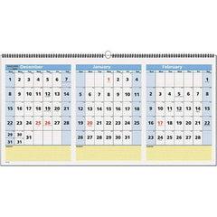 AT-A-GLANCE - 8 Sheet, 23-1/2 x 12", Wall Calendar - White - Exact Industrial Supply