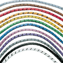 Panduit - Natural (Color) Polyethylene Spiral Bundling Cable Sleeve - 100' Coil Length, 0.38" Min Bundle Diam - Exact Industrial Supply