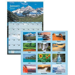 AT-A-GLANCE - 12 Sheet, 15-1/2 x 22-3/4", Wall Calendar - Scenic - Exact Industrial Supply