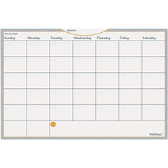 AT-A-GLANCE - 12 Sheet, 18 x 12", Erasable Wall Calendar - Gray, White & Orange - Exact Industrial Supply