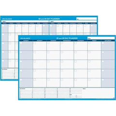 AT-A-GLANCE - 1 Sheet, 48 x 32", Erasable Wall Calendar - White & Blue - Exact Industrial Supply