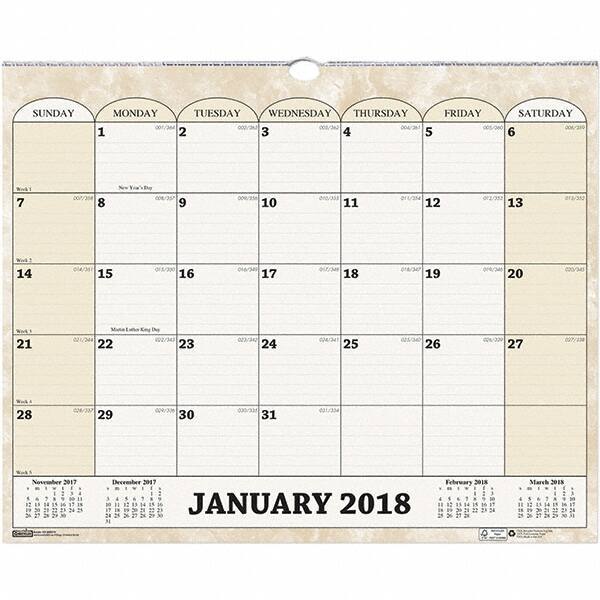 House of Doolittle - 12 Sheet, 14-7/8 x 12", Wall Calendar - Exact Industrial Supply