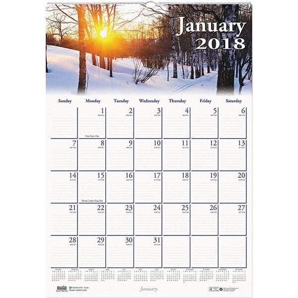 House of Doolittle - 12 Sheet, 12 x 16-1/2", Wall Calendar - Scenic - Exact Industrial Supply