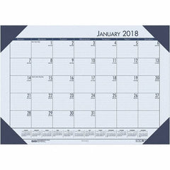 House of Doolittle - 12 Sheet, 22 x 17", Desk Pad Calendar - Ocean Blue - Exact Industrial Supply