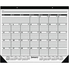 AT-A-GLANCE - 12 Sheet, 24 x 19", Desk Pad Calendar - White - Exact Industrial Supply