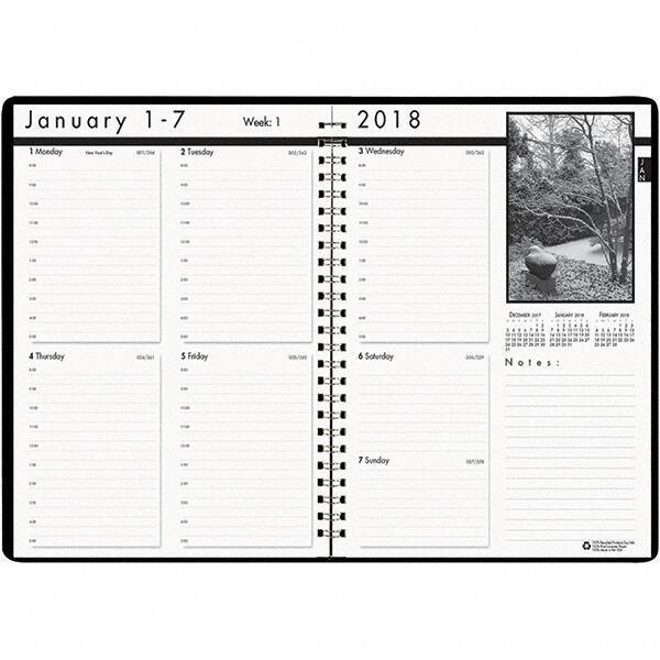 House of Doolittle - 104 Sheet, 8-1/2 x 11", Weekly Planner - Black - Exact Industrial Supply