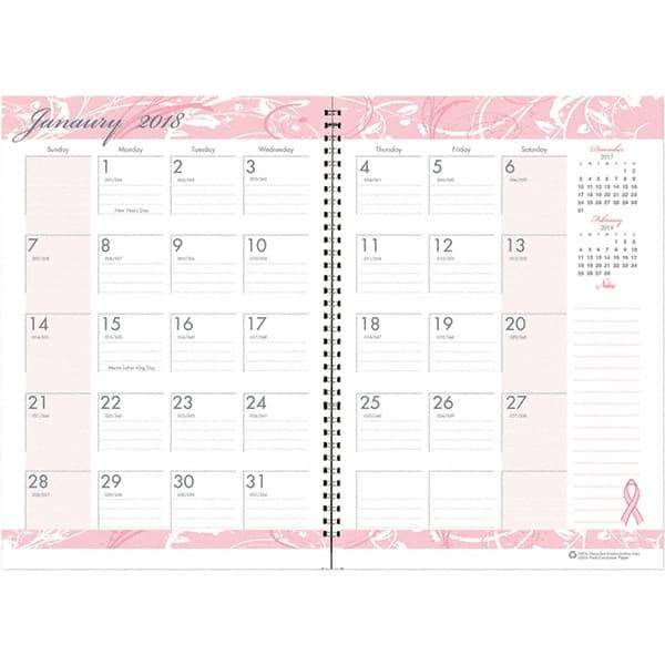 House of Doolittle - 24 Sheet, 7 x 10", Monthly Planner - Pink - Exact Industrial Supply