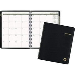 AT-A-GLANCE - 24 Sheet, 6-7/8 x 8-3/4", Monthly Planner - Black - Exact Industrial Supply