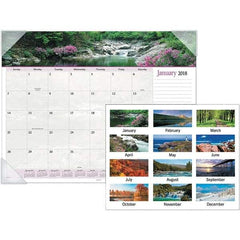 AT-A-GLANCE - 12 Sheet, 22 x 17", Desk Pad Calendar - Landscapes - Exact Industrial Supply