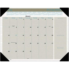 AT-A-GLANCE - 12 Sheet, 22 x 17", Desk Pad Calendar - Buff - Exact Industrial Supply