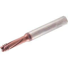 Iscar - M12x1.25, M8x1.25 ISO, 6.1mm Cutting Diam, 4 Flute, Solid Carbide Helical Flute Thread Mill - Internal Thread, 64mm OAL, 8mm Shank Diam - Exact Industrial Supply