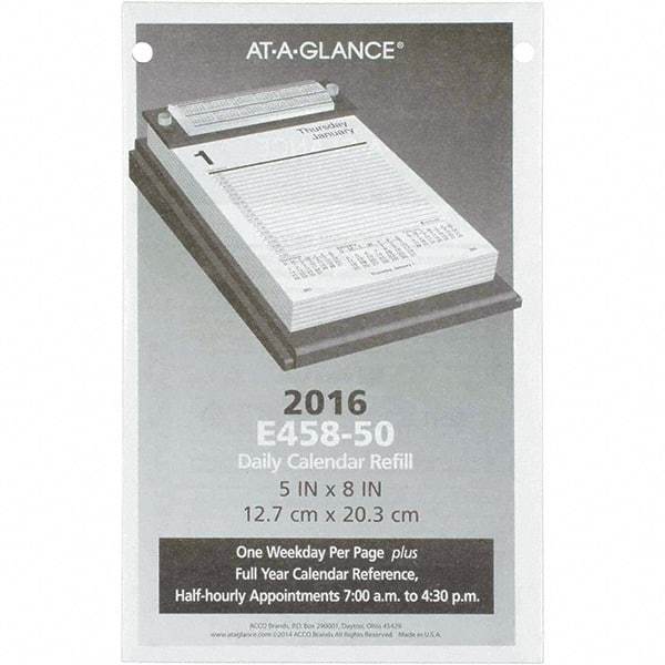 AT-A-GLANCE - 312 Sheet, 5 x 8", Calendar Refill - White - Exact Industrial Supply