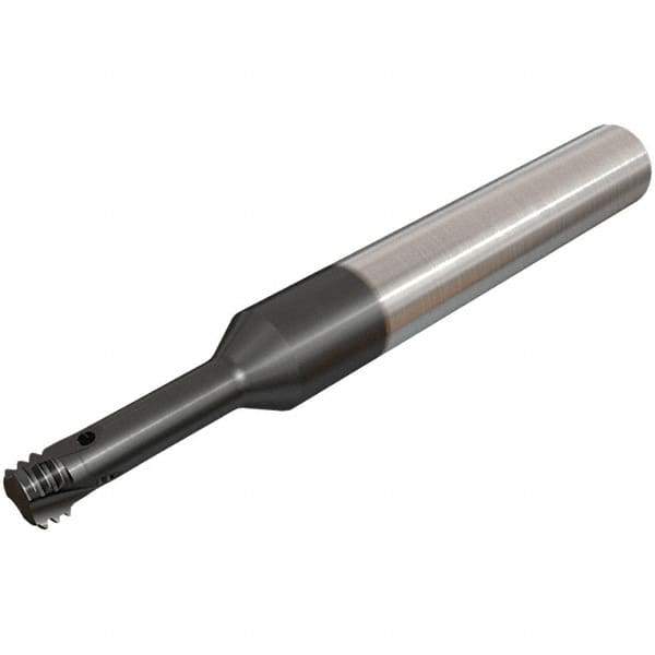 Iscar - UNJ, 5.1mm Cutting Diam, 3 Flute, Solid Carbide Helical Flute Thread Mill - Internal Thread, 16mm LOC, 64mm OAL, 8mm Shank Diam - Exact Industrial Supply