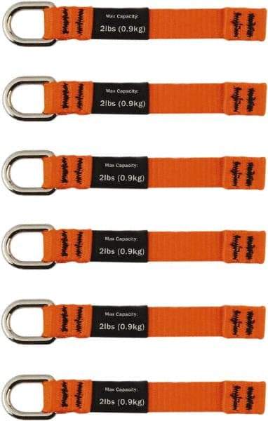 Ergodyne - 4-1/2" Tool Tether - Sealing Tape Connection, 5" Extended Length, Orange - Exact Industrial Supply