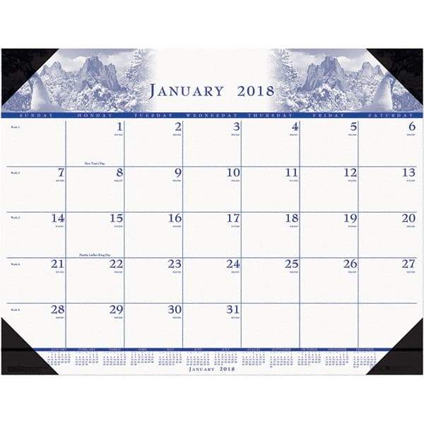 House of Doolittle - 12 Sheet, 22 x 17", Desk Pad Calendar - Nature - Exact Industrial Supply