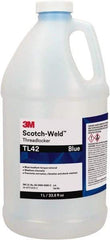 3M - 1 L, Blue, Medium Strength Liquid Threadlocker - Series TL42, 24 hr Full Cure Time - Exact Industrial Supply