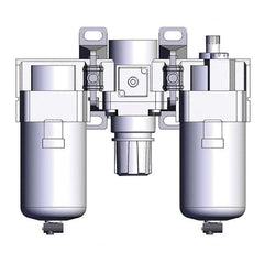 SMC PNEUMATICS - Filter, Regulator & Lubricator (FRL) Units Configuration: 3 Pc. Filter-Regulator-Lubricator Body Type: Standard - Exact Industrial Supply