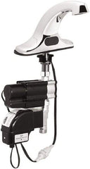 Zurn - Chrome Plated Electronic Internal Temperature Control Mixer Sensor Faucet - Powered by 4 AA Batteries, Standard Spout, Single Hole Mounting Centers - Exact Industrial Supply