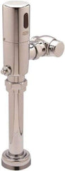 Zurn - 1-1/2" Spud Coupling, 1" Pipe, Closet Automatic Flush Valve - Single Flush, 1.6 Gal per Flush, Chrome Cover, Powered by 4 AA Batteries - Exact Industrial Supply