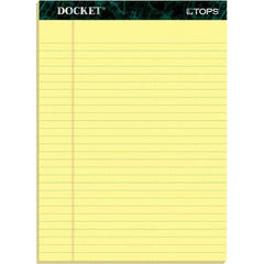 TOPS - 50 Sheet, 8-1/2 x 11-3/4", Legal/Wide (Style) Writing Pad - Canary - Exact Industrial Supply