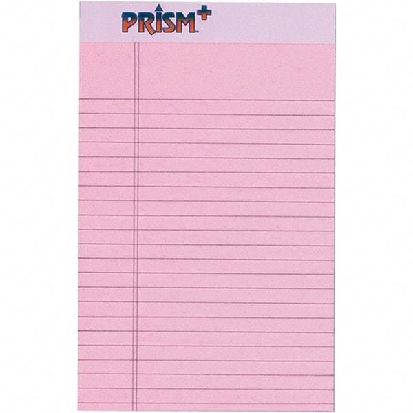 TOPS - 50 Sheet, 5 x 8", Narrow Legal Pad - Pastel Pink - Exact Industrial Supply