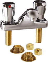 Zurn - Integral, Metering Faucet, Chrome Plated Deck Mount, Lavatory Metering Faucet - Push Button Handle - Exact Industrial Supply