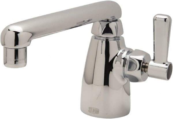 Zurn - Swing Spout/Nozzle, Two Handle, Chrome Plated Single Hole Mount, Laboratory Faucet - Lever Handle - Exact Industrial Supply