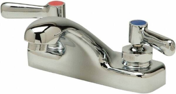 Zurn - Integral, Two Handle, Chrome Plated Deck Mount, Laundry Faucet - Lever Handle - Exact Industrial Supply