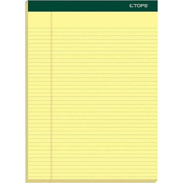 TOPS - 100 Sheet, 8-1/2 x 11-3/4", Narrow Writing Pad - Canary - Exact Industrial Supply