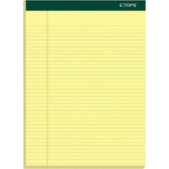 TOPS - 100 Sheet, 8-1/2 x 11-3/4", Narrow Writing Pad - Canary - Exact Industrial Supply