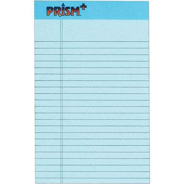 TOPS - 50 Sheet, 5 x 8", Narrow Legal Pad - Pastel Blue - Exact Industrial Supply