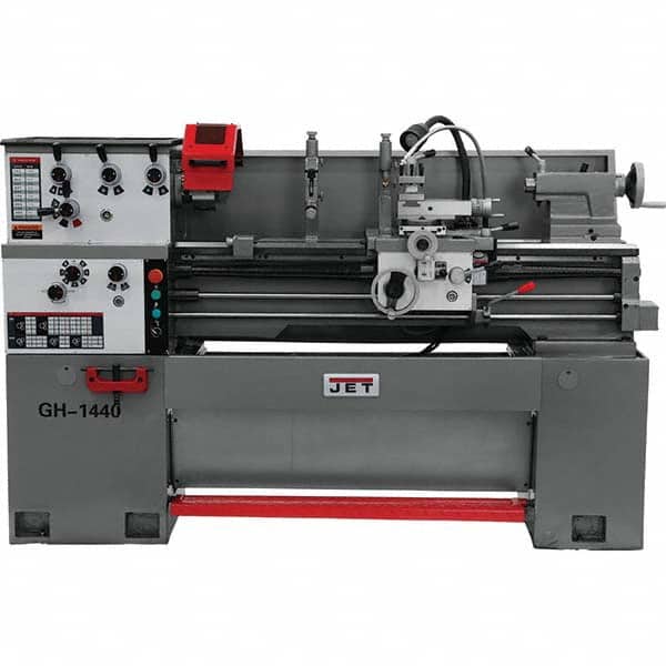 Jet - Bench, Engine & Toolroom Lathes Machine Type: Spindle Bore Spindle Speed Control: Geared Head - Exact Industrial Supply
