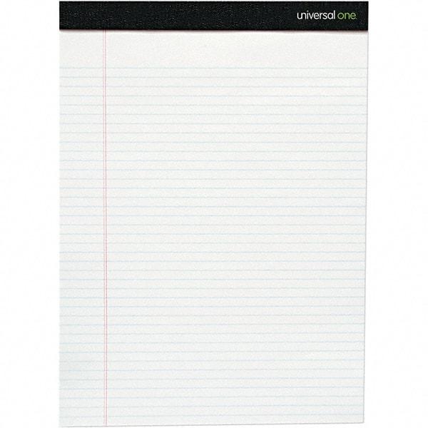 Universal One - 50 Sheet, 8-1/2 x 11-3/4", Legal/Wide (Style) Writing Pad - White - Exact Industrial Supply