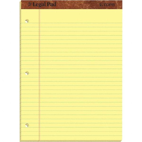 TOPS - 50 Sheet, 8-1/2 x 11-3/4", Legal/Wide (Style) Legal Pad - Canary - Exact Industrial Supply