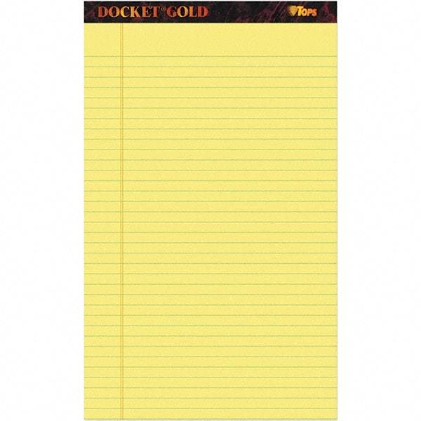 TOPS - 50 Sheet, 8-1/2 x 14", Legal/Wide (Style) Writing Pad - Canary - Exact Industrial Supply