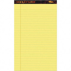 TOPS - 50 Sheet, 8-1/2 x 14", Legal/Wide (Style) Writing Pad - Canary - Exact Industrial Supply