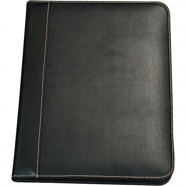 Samsill - 50 Sheet, 8-1/2 x 11", Legal (Style) Leather Padfolio - Black - Exact Industrial Supply