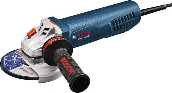 Bosch - 5" Wheel Diam, 11,500 RPM, Corded Angle & Disc Grinder - 5/8-11 Spindle, 120 Volts, 13 Amps - Exact Industrial Supply