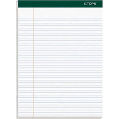 TOPS - 100 Sheet, 8-1/2 x 11-3/4", Narrow Docket Ruled Pad - White - Exact Industrial Supply