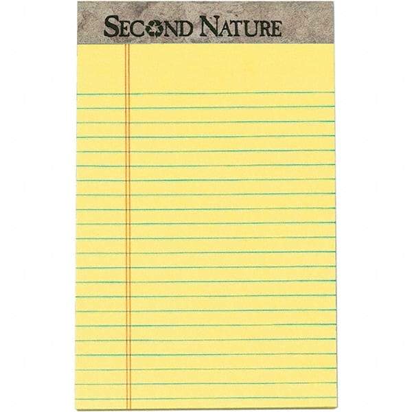 TOPS - 50 Sheet, 5 x 8", Narrow Writing Pad - Canary - Exact Industrial Supply