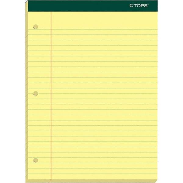 TOPS - 100 Sheet, 8-1/2 x 11-3/4", Legal/Wide (Style) Writing Pad - Canary - Exact Industrial Supply