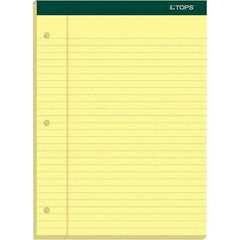 TOPS - 100 Sheet, 8-1/2 x 11-3/4", Legal/Wide (Style) Writing Pad - Canary - Exact Industrial Supply