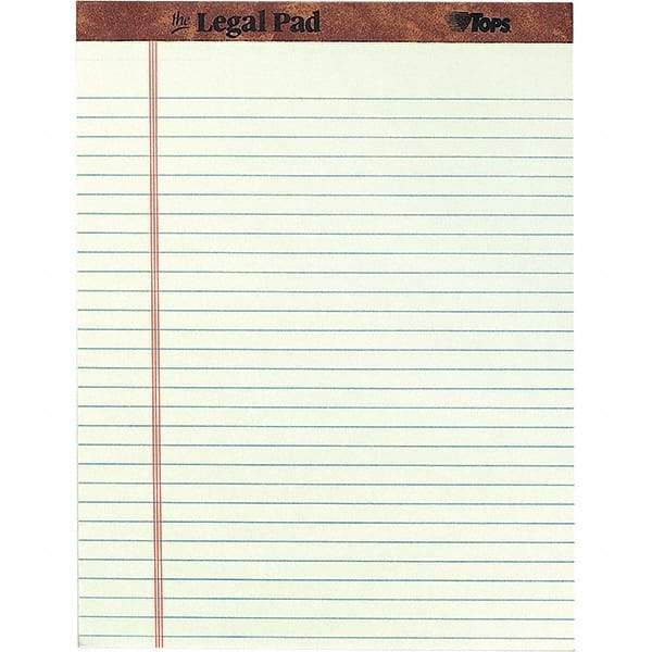 TOPS - 50 Sheet, 8-1/2 x 11-3/4", Legal/Wide (Style) Legal Pad - Green Tint - Exact Industrial Supply