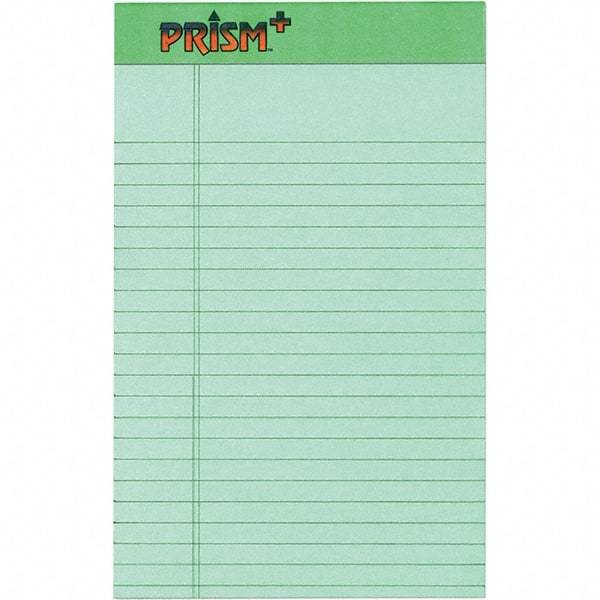 TOPS - 50 Sheet, 5 x 8", Narrow Legal Pad - Pastel Green - Exact Industrial Supply