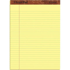 TOPS - 50 Sheet, 8-1/2 x 11", Legal/Wide (Style) Legal Pad - Canary - Exact Industrial Supply