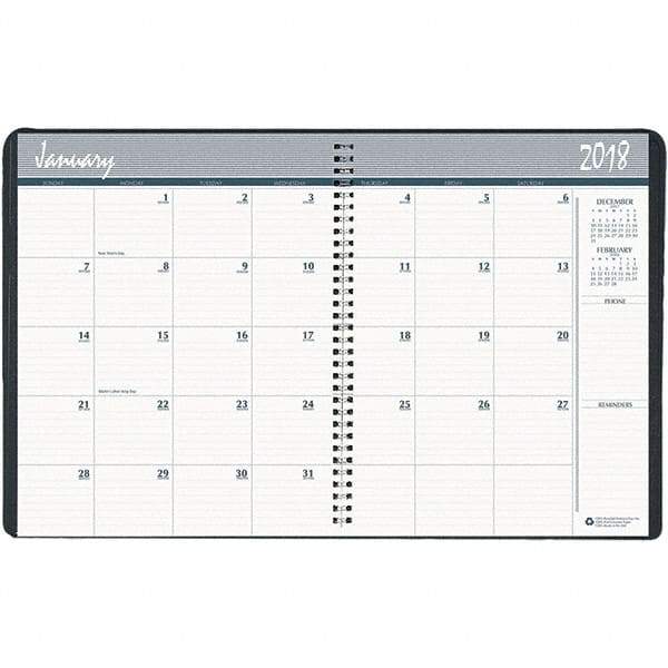 House of Doolittle - 32 Sheet, 6-7/8 x 8-3/4", Monthly Planner - Black - Exact Industrial Supply