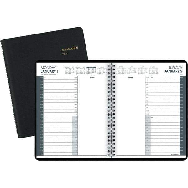 AT-A-GLANCE - 365 Sheet, 6-7/8 x 8-3/4", Appointment Book - Black - Exact Industrial Supply