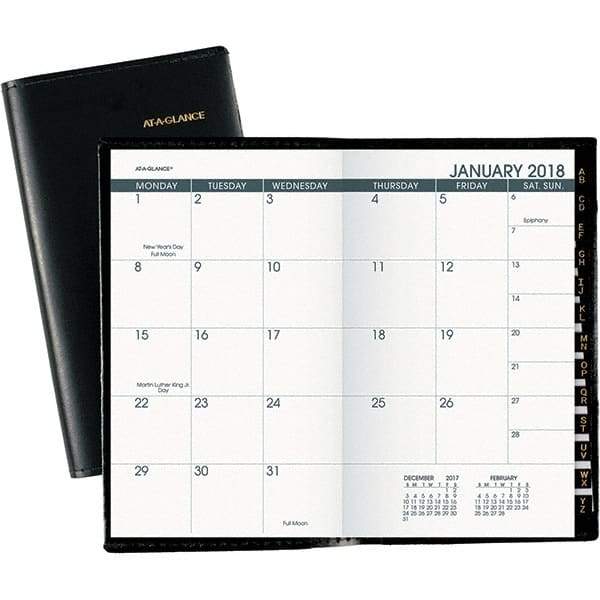 AT-A-GLANCE - 24 Sheet, 3-1/2 x 6-1/8", Weekly Appointment Book - Black & White - Exact Industrial Supply